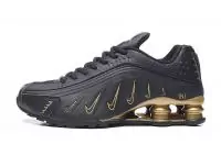 nike shox r4 hommes original noir or